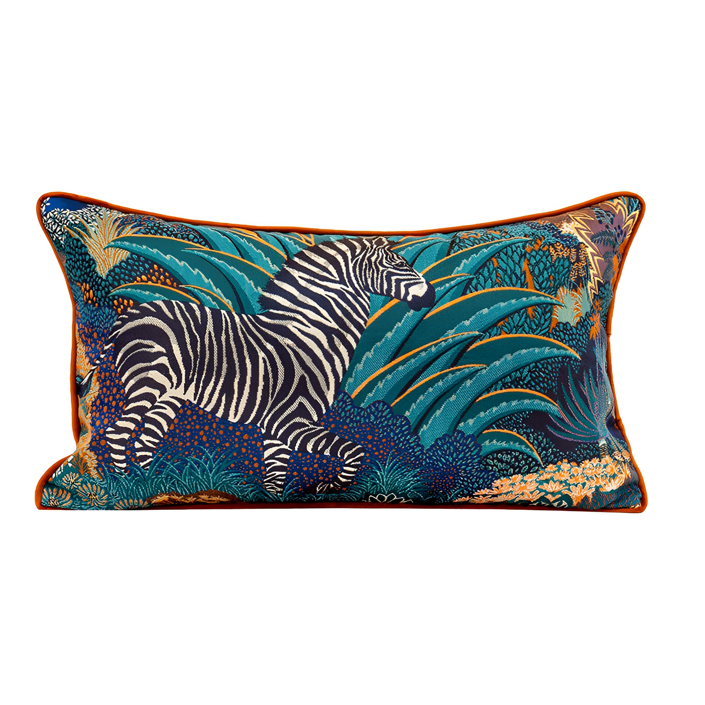 Indoor/Outdoor Zebra Jungle Jacquard Weaving Decorative Throw Pillow Cover 18X18/12x20 in Luxury Accent Neutral Textured Art Cushion Pillow Case Living Room Couch Bed Sofa