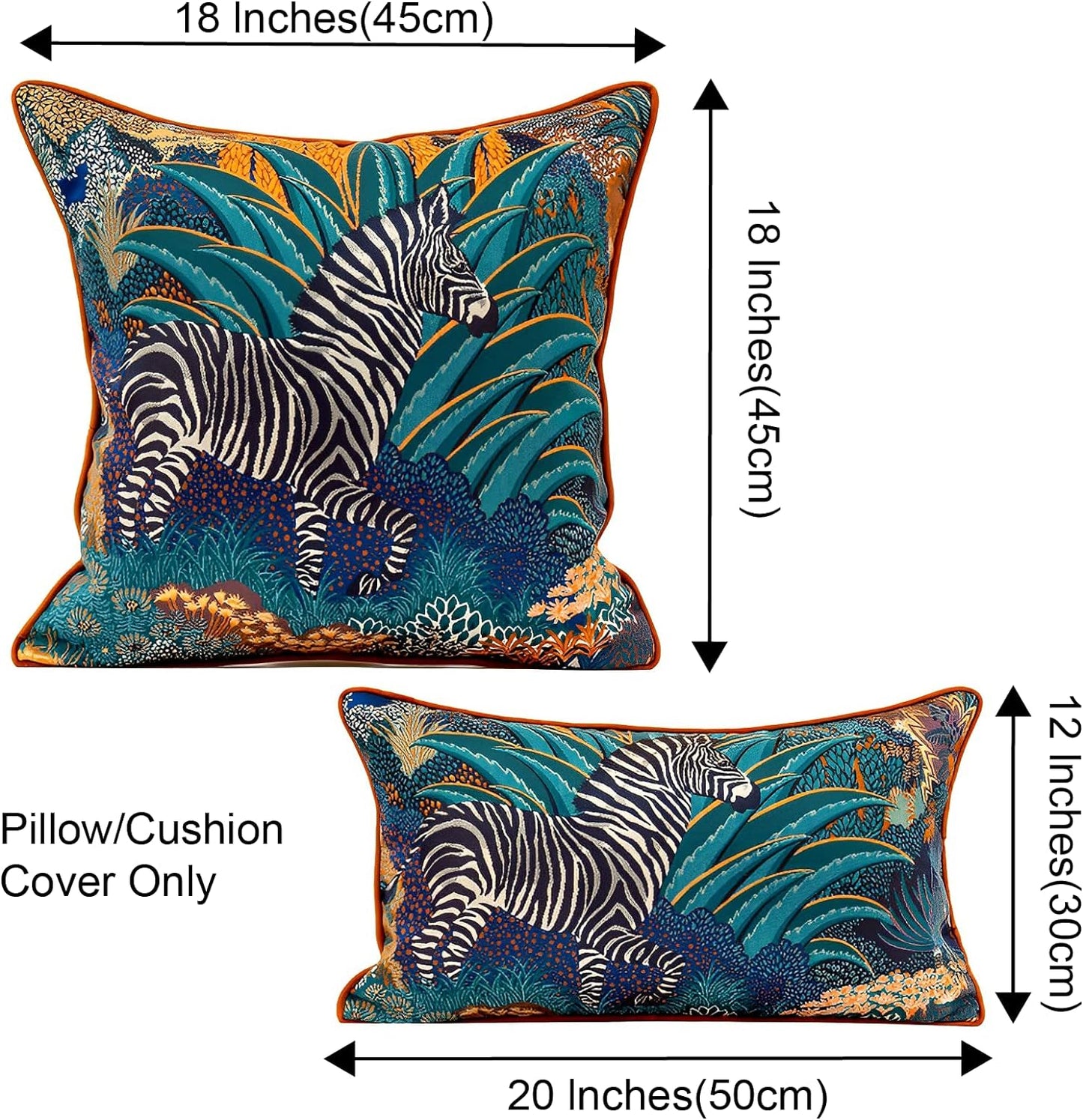 Indoor/Outdoor Zebra Jungle Jacquard Weaving Decorative Throw Pillow Cover 18X18 in Luxury Accent Neutral Textured Art Cushion Pillow Case Living Room Couch Bed Sofa